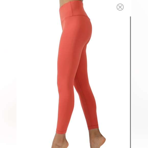 NWOT 90 Degree By Reflex Women’s Coral Hi Rise Ankle Length Leggings Size Medium - Picture 3 of 16